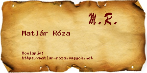 Matlár Róza névjegykártya